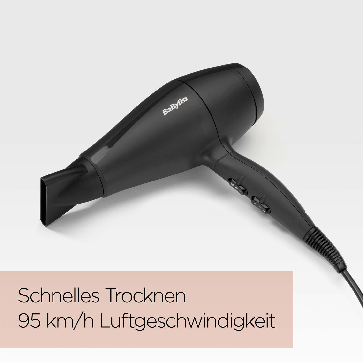 Schnelles Trocknen, 95 km/h Luftgeschwindigkeit